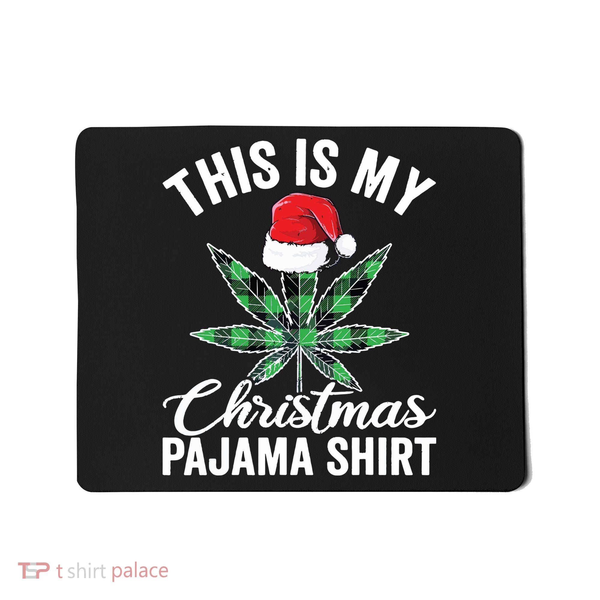Weed Christmas Funny Marijuana Pot Leaf Cannabis Mousepad