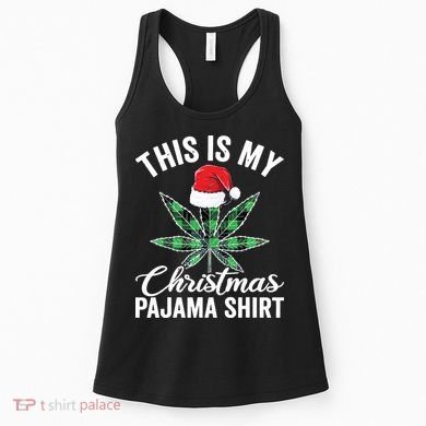 Weed Christmas Funny Marijuana Pot Leaf Cannabis Women's Tank Top