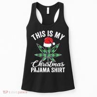 Weed Christmas Funny Marijuana Pot Leaf Cannabis Women's Tank Top thumb 0