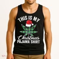 Weed Christmas Funny Marijuana Pot Leaf Cannabis Tank Top thumb 3