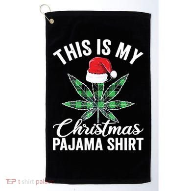 Weed Christmas Funny Marijuana Pot Leaf Cannabis Golf Towel