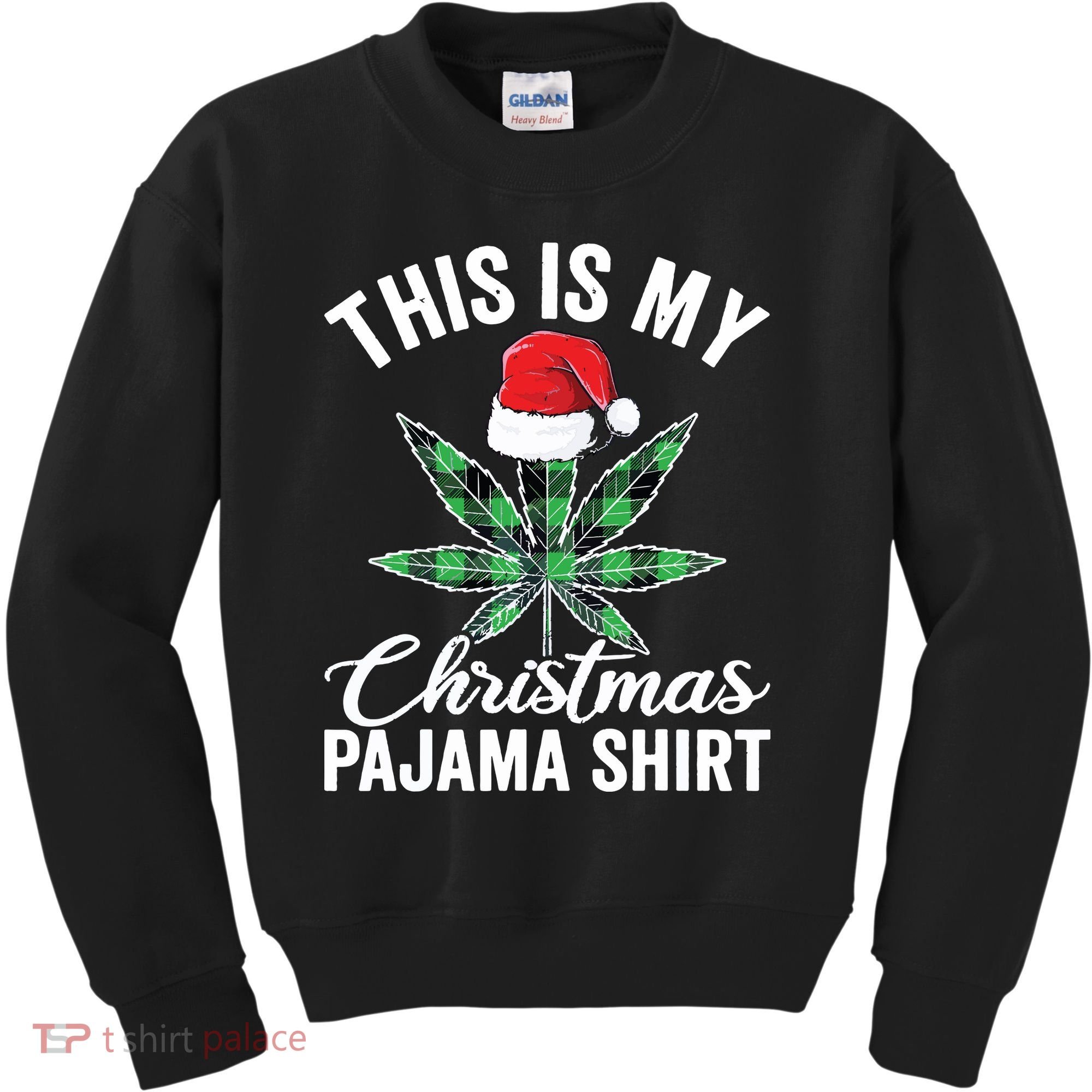 Weed Christmas Funny Marijuana Pot Leaf Cannabis Kids Sweatshirt