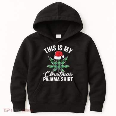Weed Christmas Funny Marijuana Pot Leaf Cannabis Kids Hoodie