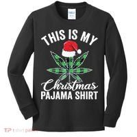 Weed Christmas Funny Marijuana Pot Leaf Cannabis Kids Long Sleeve Shirt thumb 0