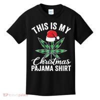 Weed Christmas Funny Marijuana Pot Leaf Cannabis Kids T-Shirt thumb 0