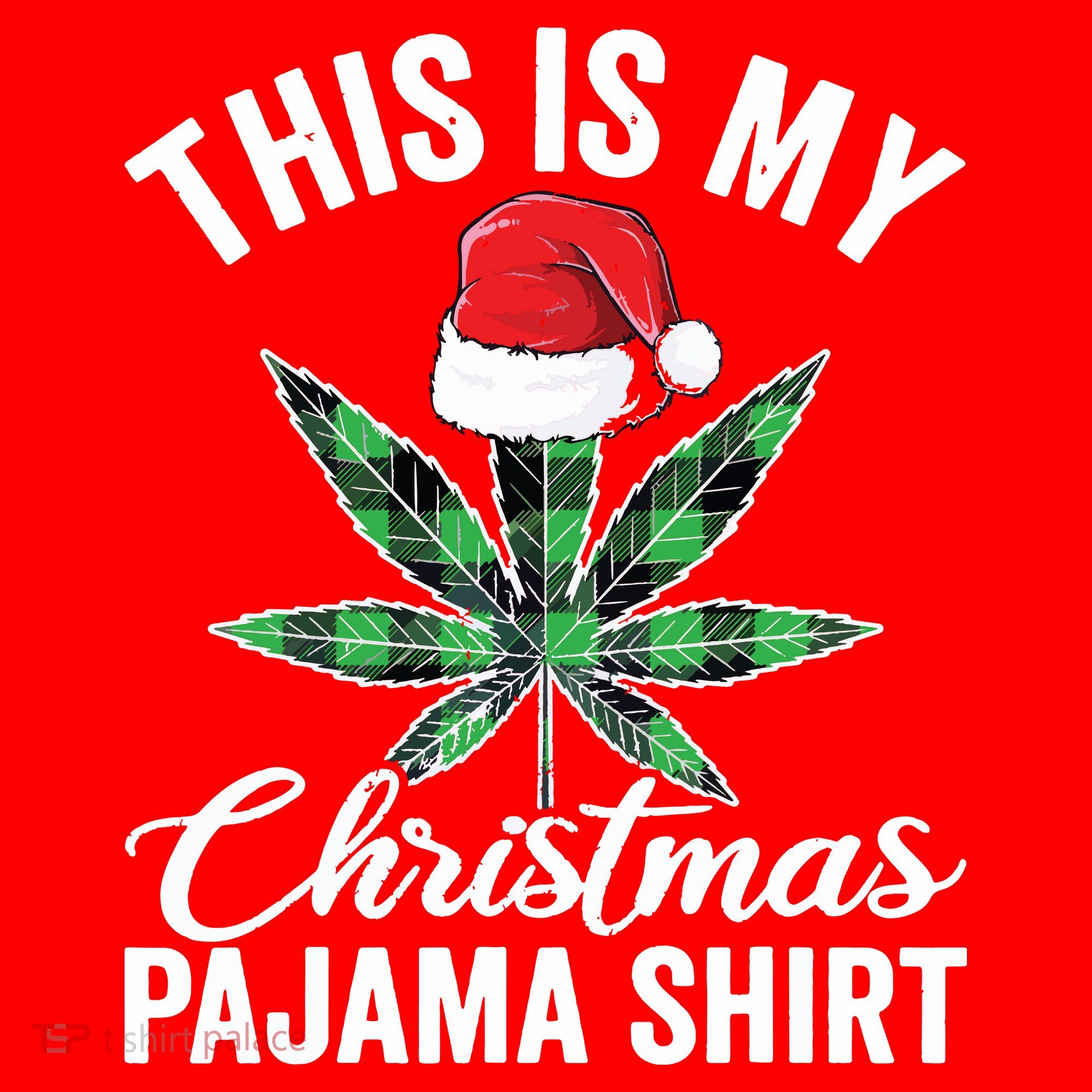 Weed Christmas Funny Marijuana Pot Leaf Cannabis Santa Hat