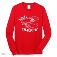 Whats Crackin Funny Lobster Long Sleeve Shirt thumb 0