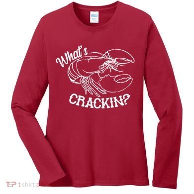 Whats Crackin Funny Lobster Women's Long Sleeve Shirt