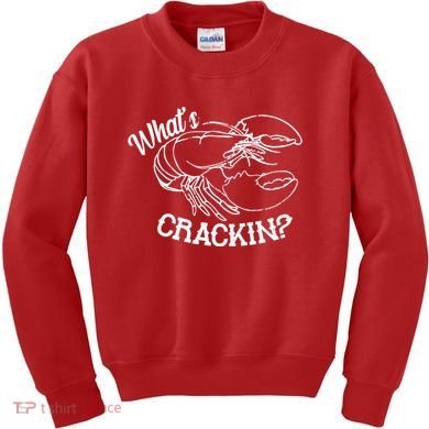 Whats Crackin Funny Lobster Kids Sweatshirt