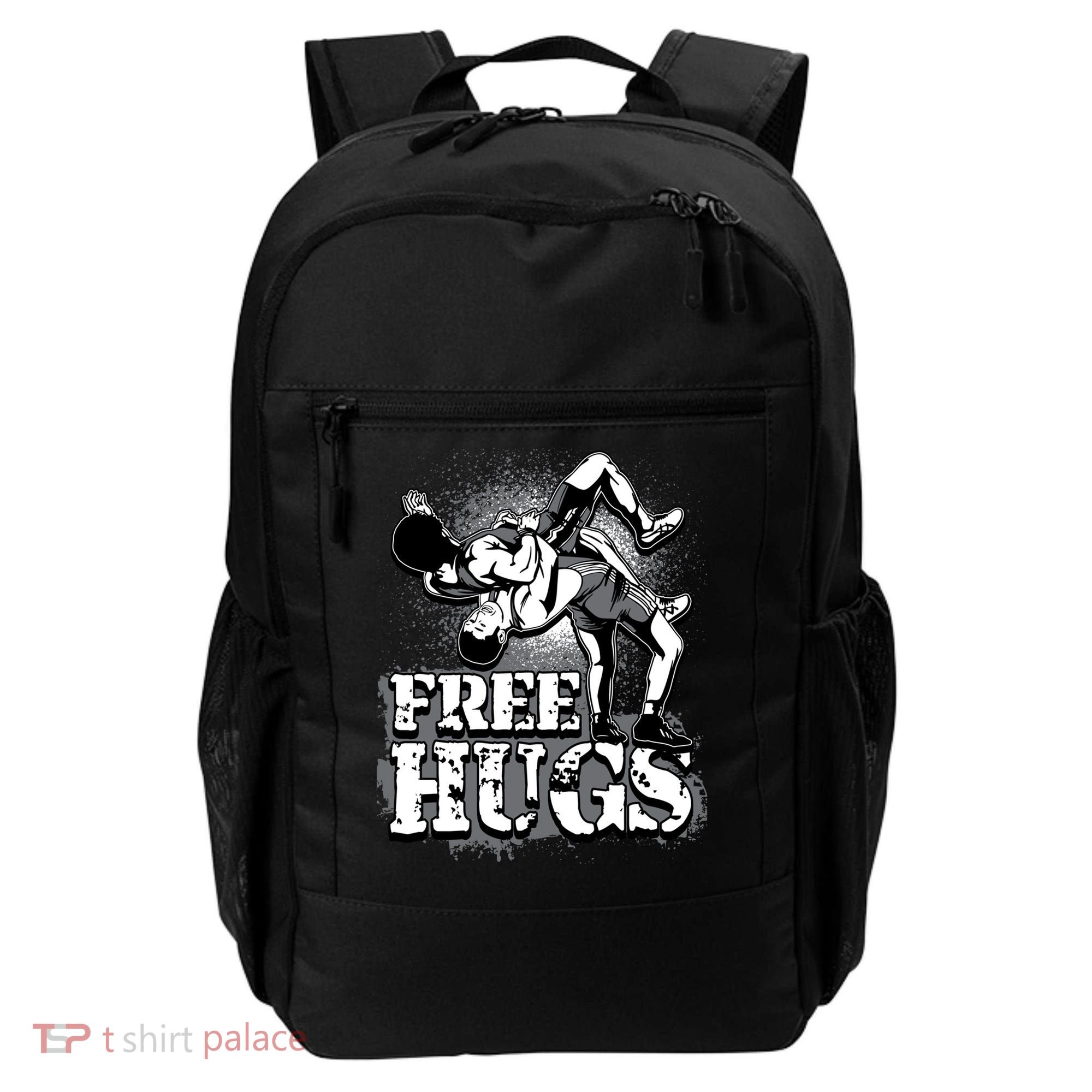 Wrestling Cool Gift Free Hugs Cool Gift Gift Backpack