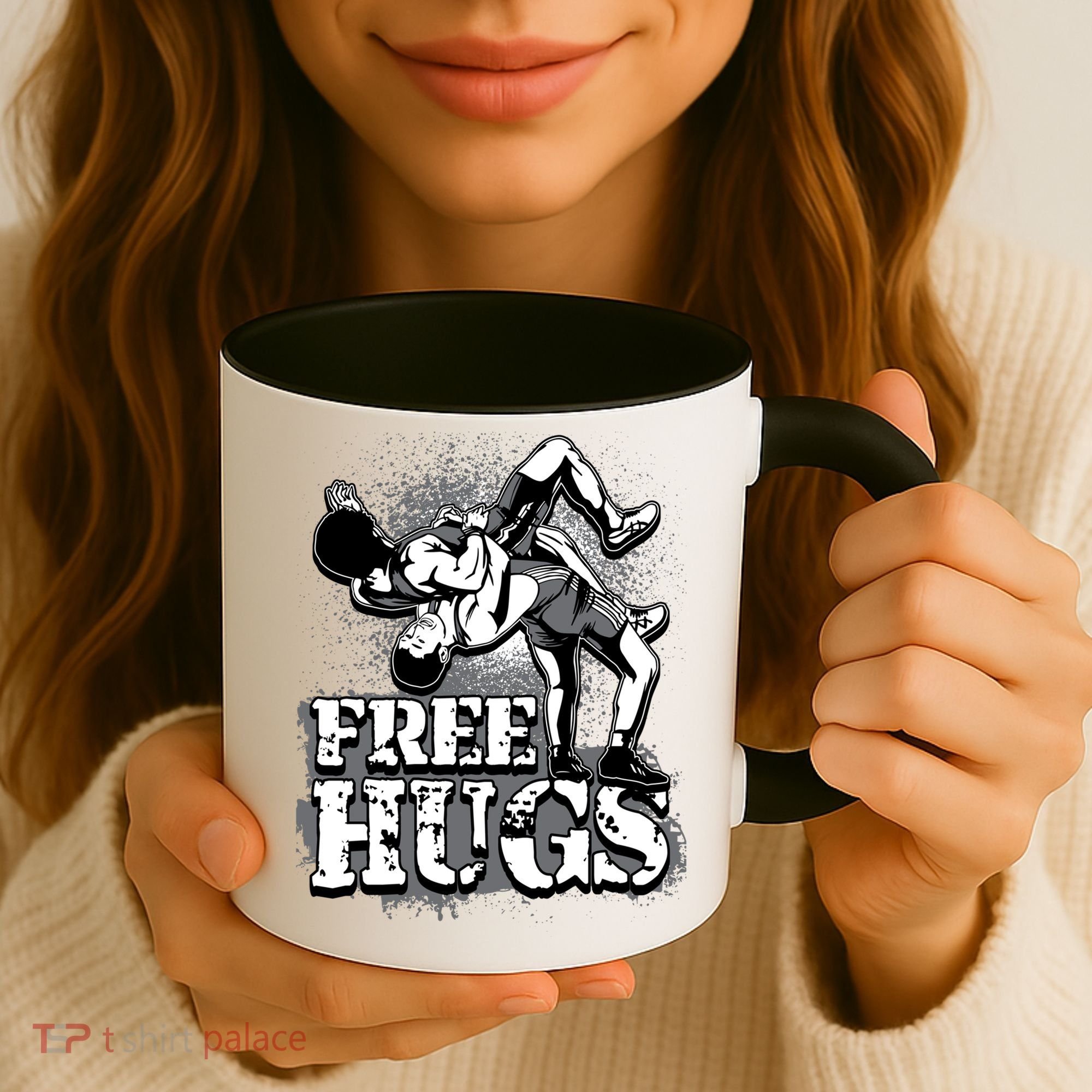 Wrestling Cool Gift Free Hugs Cool Gift Gift Coffee Mug