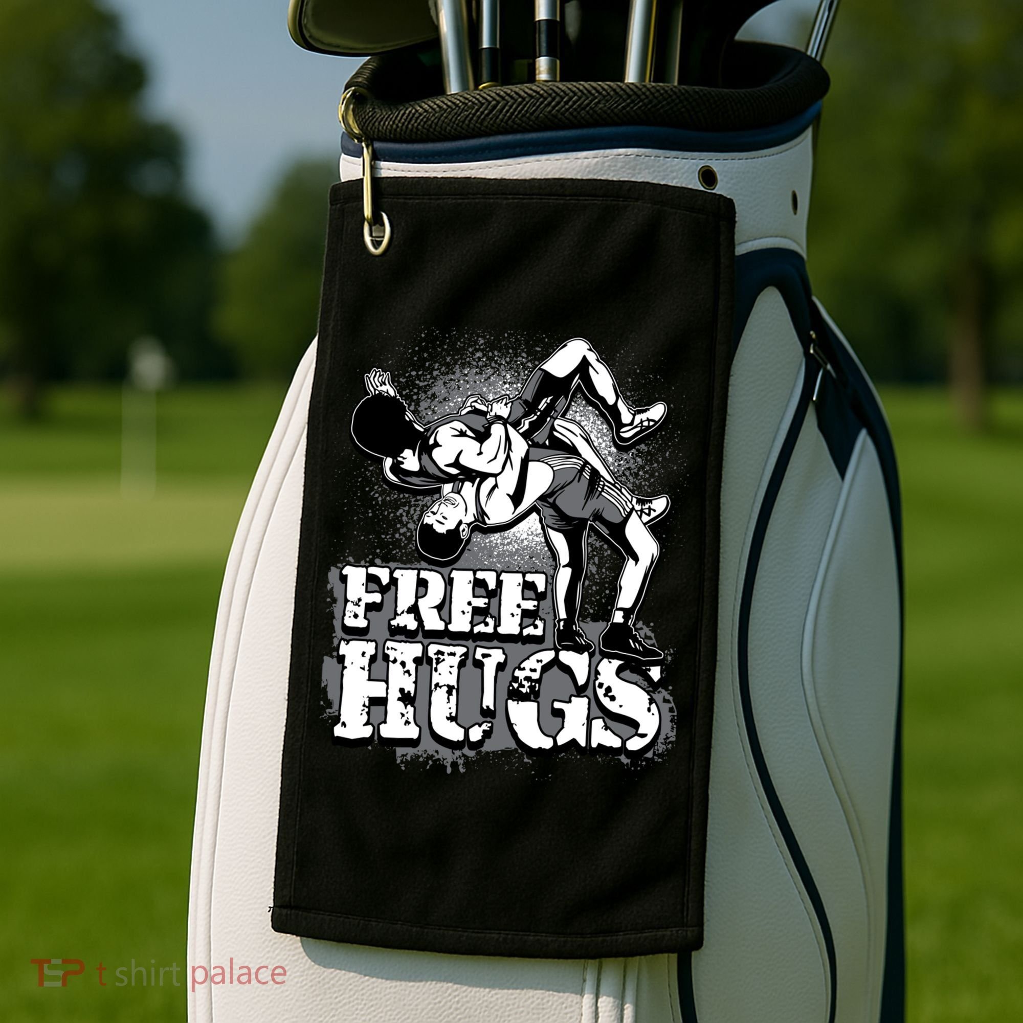Wrestling Cool Gift Free Hugs Cool Gift Gift Golf Towel