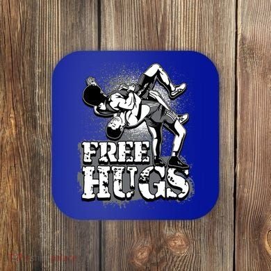 Wrestling Cool Gift Free Hugs Cool Gift Gift Coaster