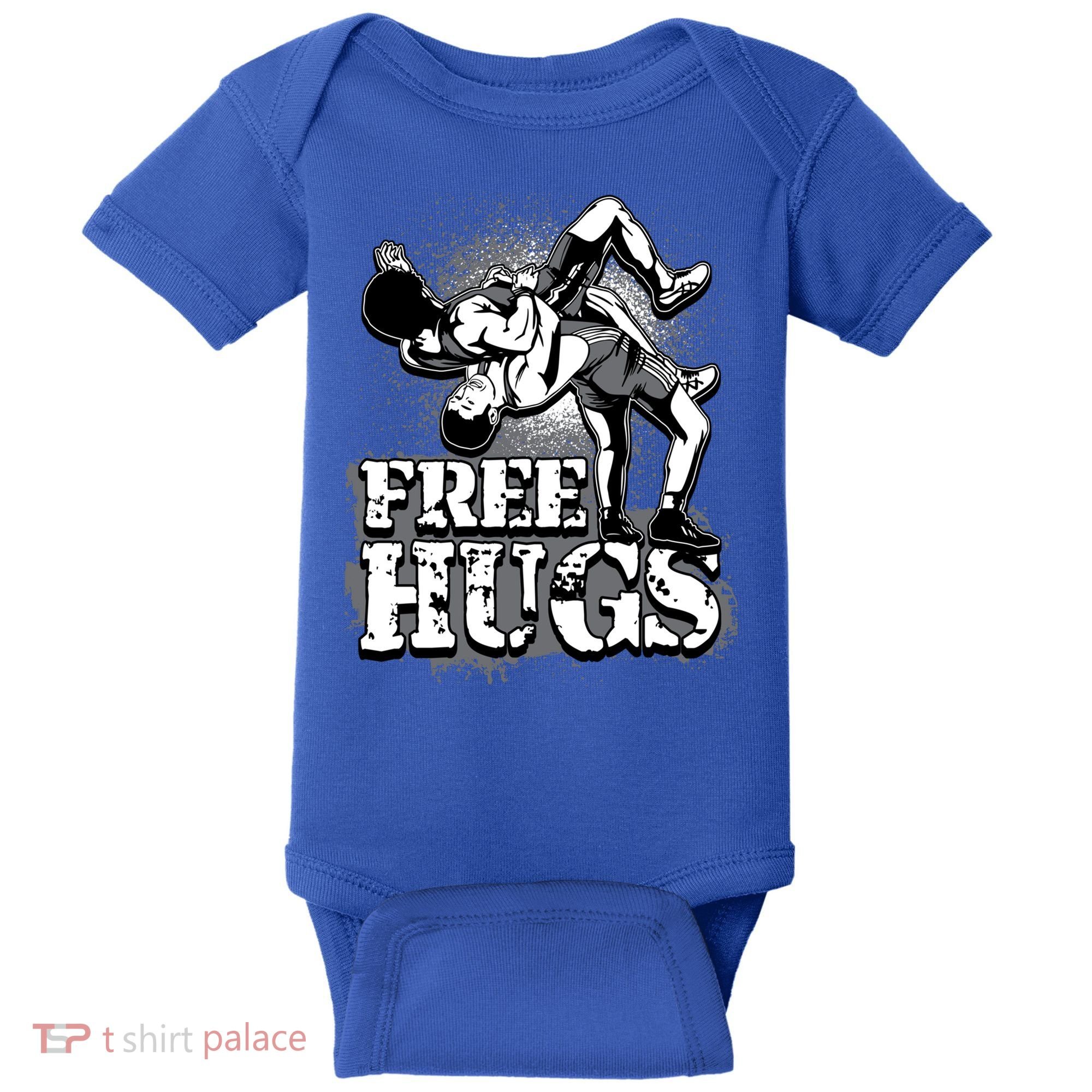 Wrestling Cool Gift Free Hugs Cool Gift Gift Baby Bodysuit