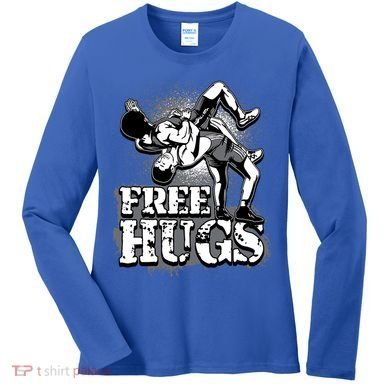 Wrestling Cool Gift Free Hugs Cool Gift Gift Women's Long Sleeve Shirt