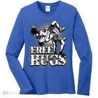 Wrestling Cool Gift Free Hugs Cool Gift Gift Women's Long Sleeve Shirt thumb 0