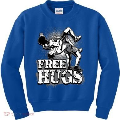 Wrestling Cool Gift Free Hugs Cool Gift Gift Kids Sweatshirt