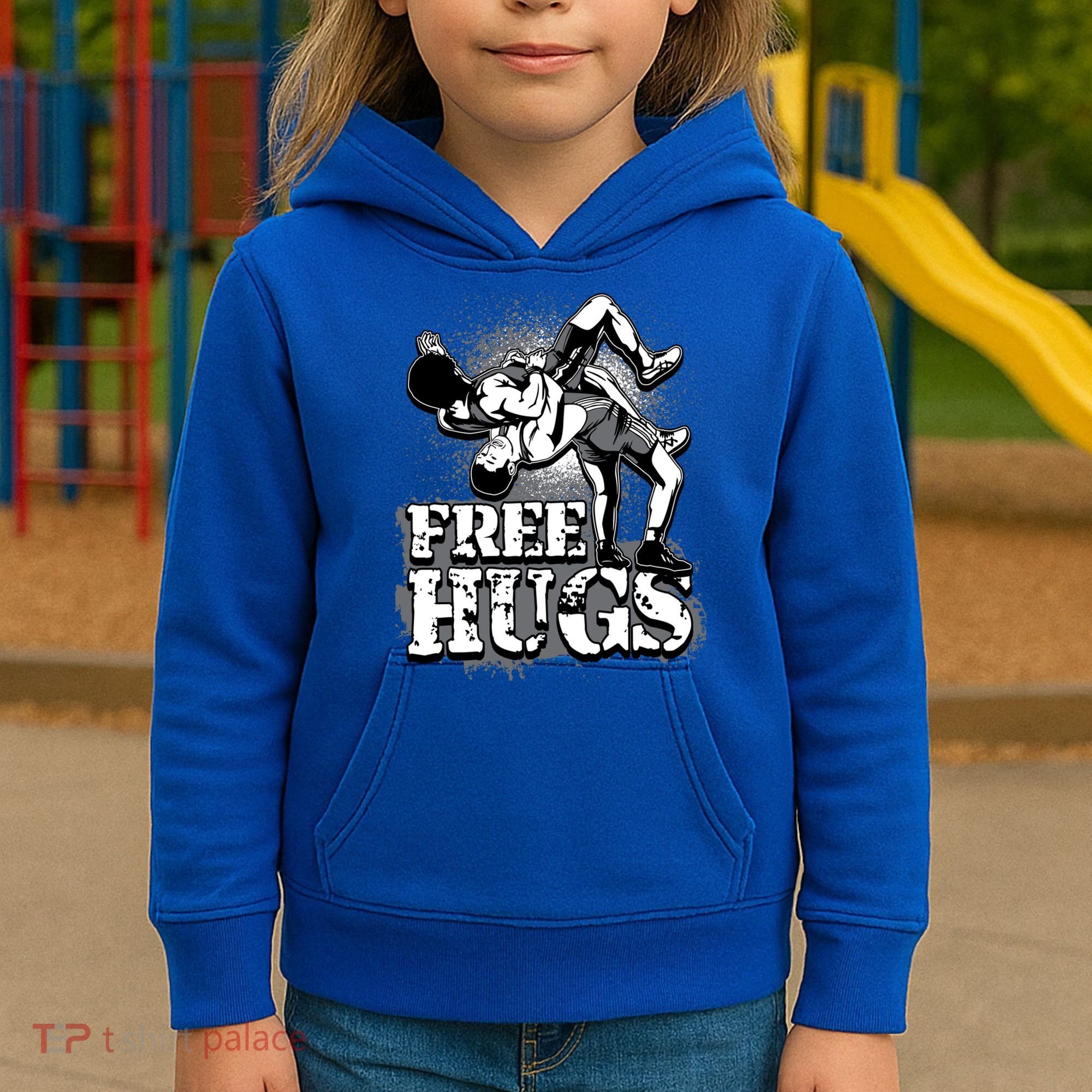 Wrestling Cool Gift Free Hugs Cool Gift Gift Kids Hoodie