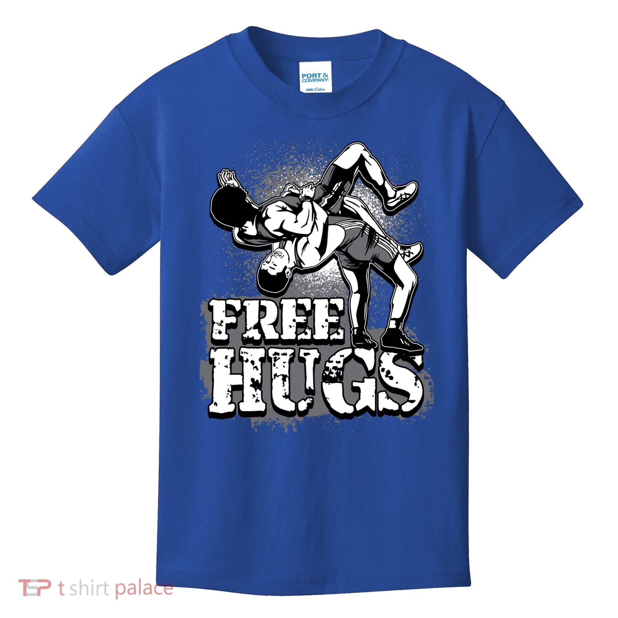 Wrestling Cool Gift Free Hugs Cool Gift Gift Kids T-Shirt