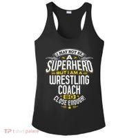 Wrestling Coach Gift Idea Superhero Wrestling Ladies PosiCharge Competitor Racerback Tank thumb 0