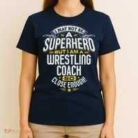Wrestling Coach Gift Idea Superhero Wrestling T-Shirt thumb 4