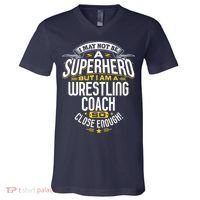 Wrestling Coach Gift Idea Superhero Wrestling V-Neck T-Shirt thumb 0
