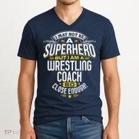 Wrestling Coach Gift Idea Superhero Wrestling V-Neck T-Shirt thumb 2
