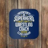 Wrestling Coach Gift Idea Superhero Wrestling Coaster thumb 0