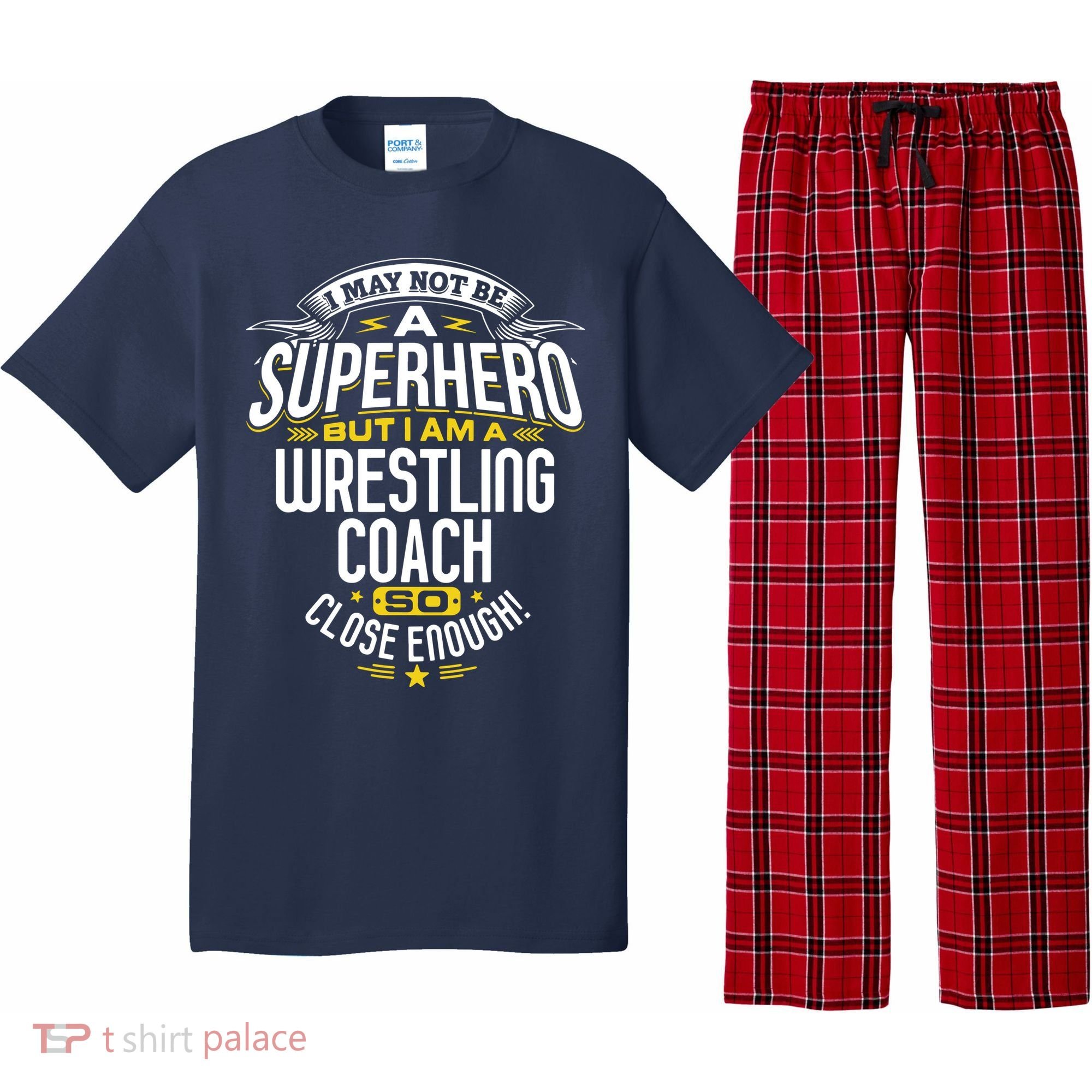 Wrestling Coach Gift Idea Superhero Wrestling Pajama Set