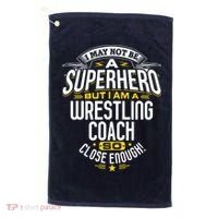 Wrestling Coach Gift Idea Superhero Wrestling Golf Towel thumb 0
