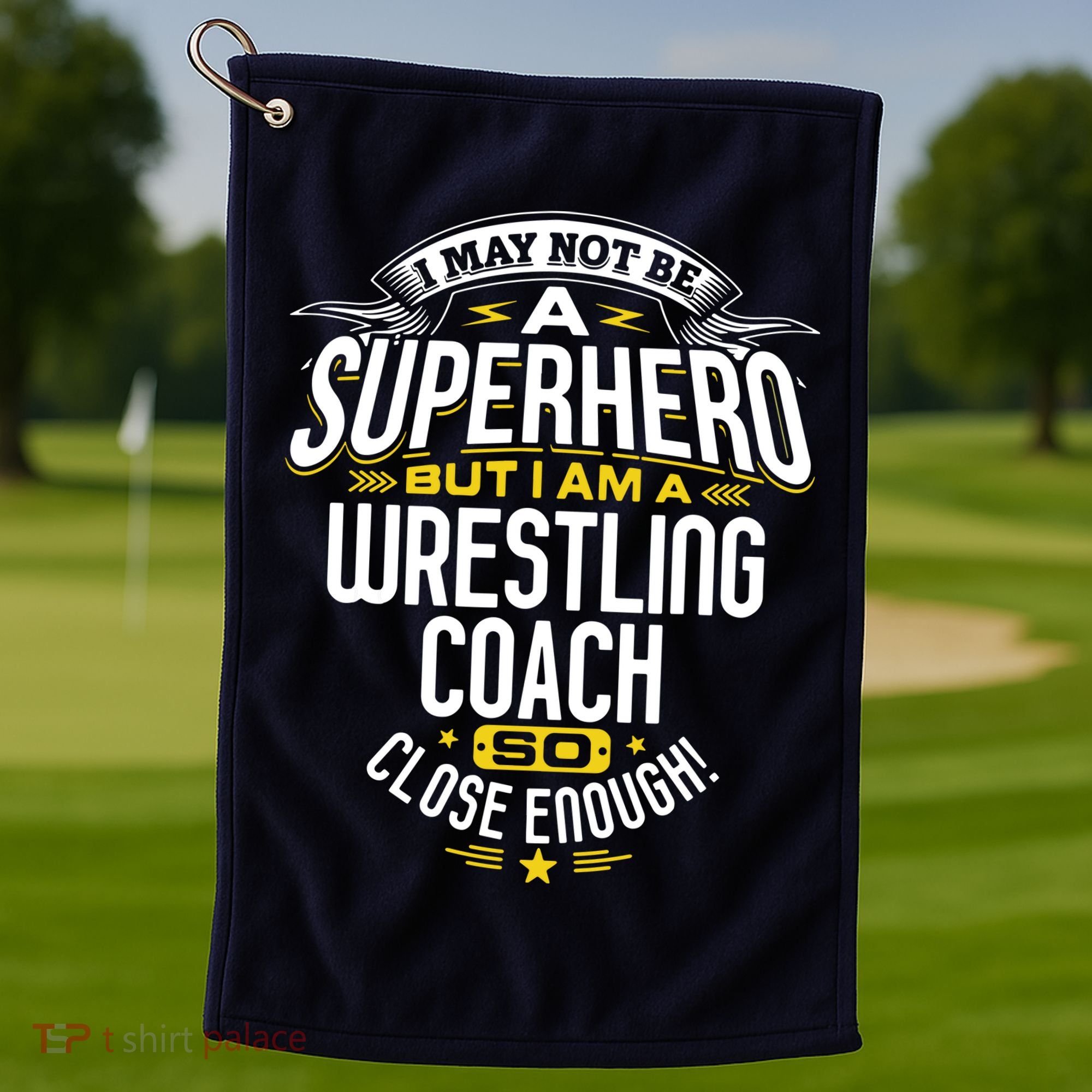 Wrestling Coach Gift Idea Superhero Wrestling Golf Towel
