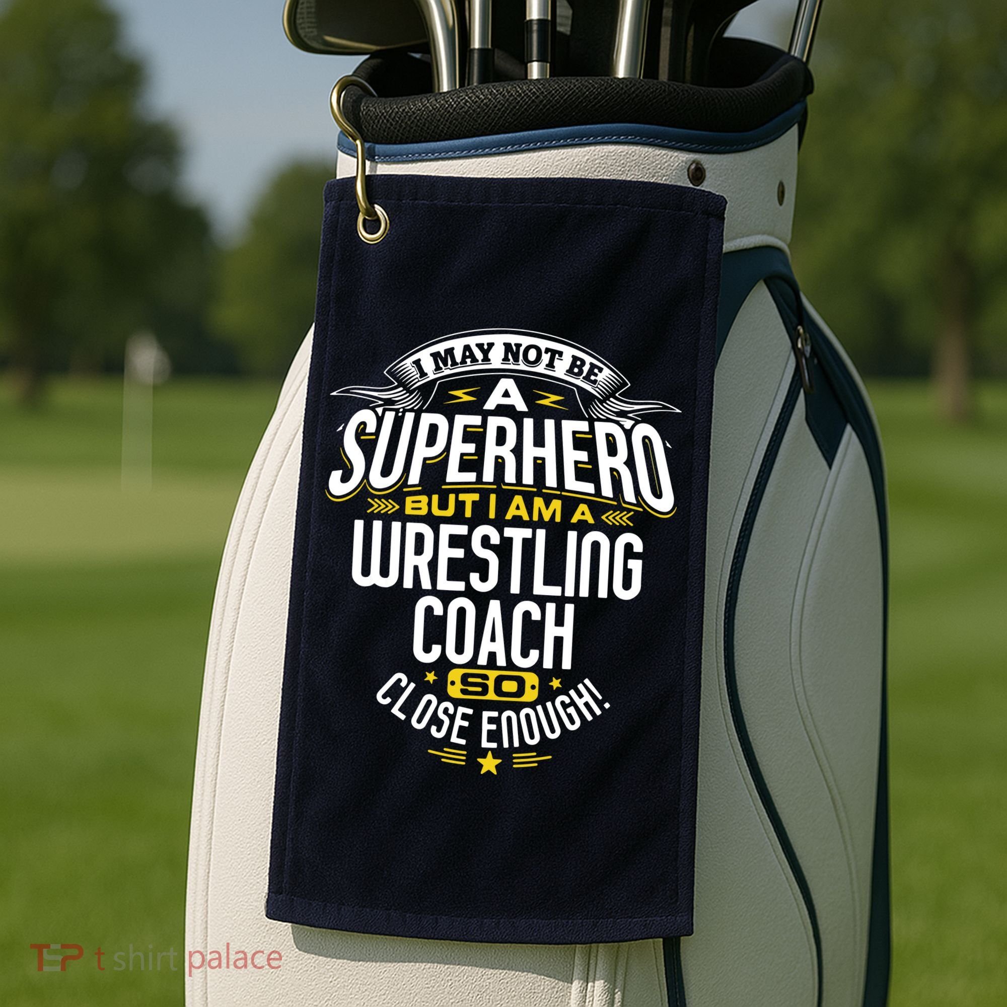 Wrestling Coach Gift Idea Superhero Wrestling Golf Towel