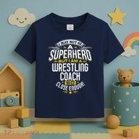 Wrestling Coach Gift Idea Superhero Wrestling Toddler T-Shirt thumb 3