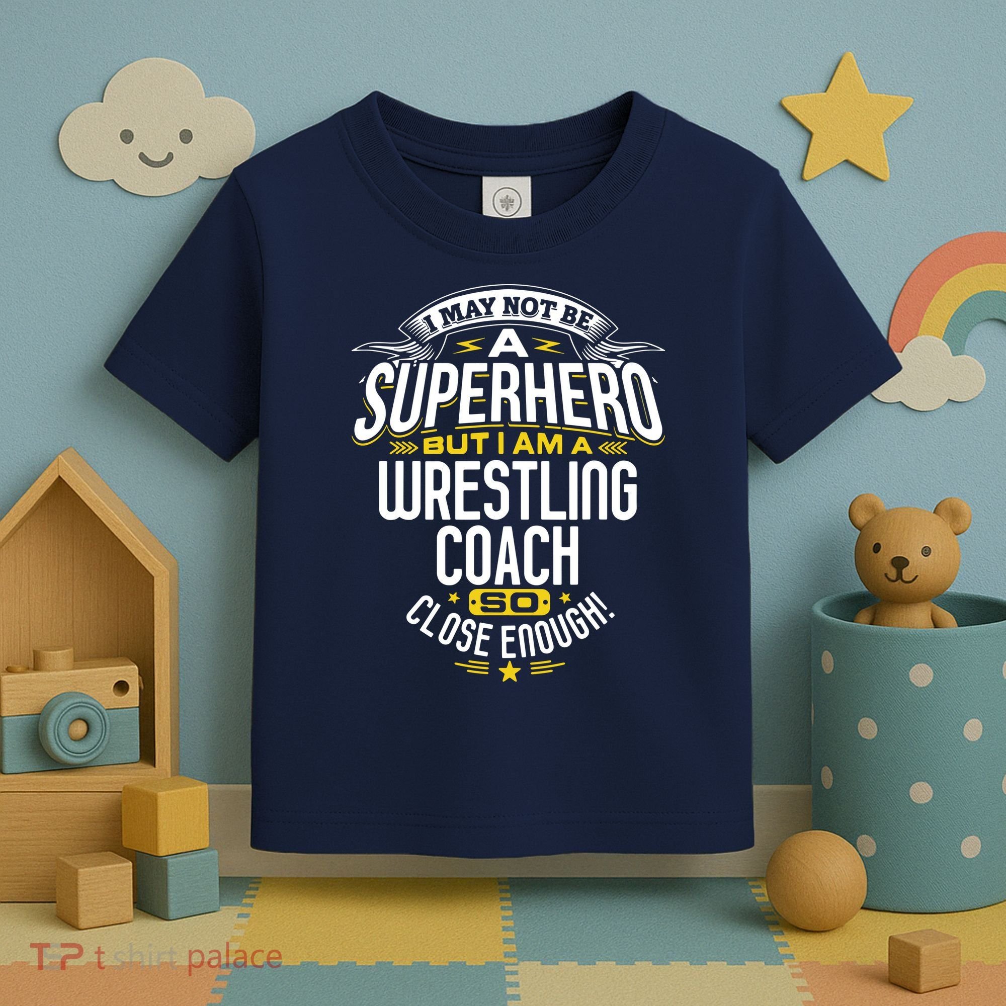 Wrestling Coach Gift Idea Superhero Wrestling Toddler T-Shirt
