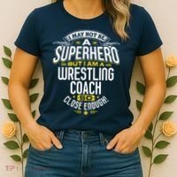 Wrestling Coach Gift Idea Superhero Wrestling Women's T-Shirt thumb 2