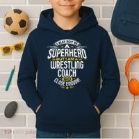 Wrestling Coach Gift Idea Superhero Wrestling Kids Hoodie thumb 2