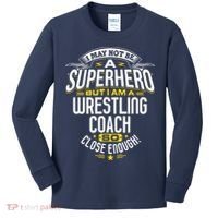 Wrestling Coach Gift Idea Superhero Wrestling Kids Long Sleeve Shirt thumb 0