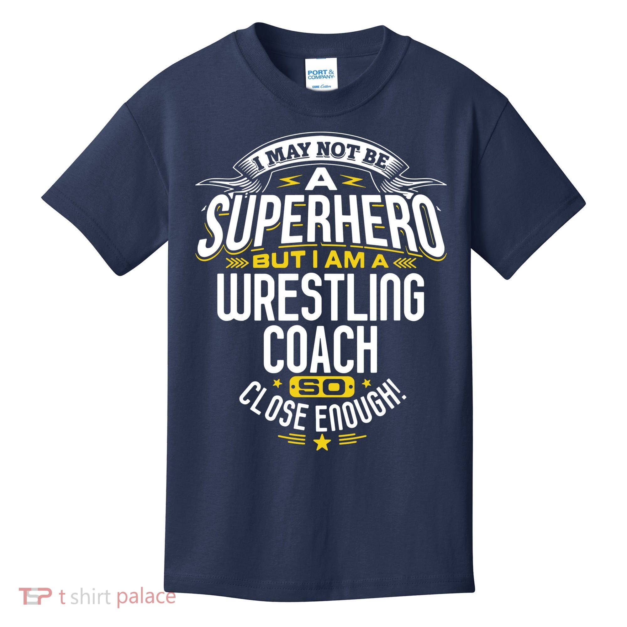 Wrestling Coach Gift Idea Superhero Wrestling Kids T-Shirt