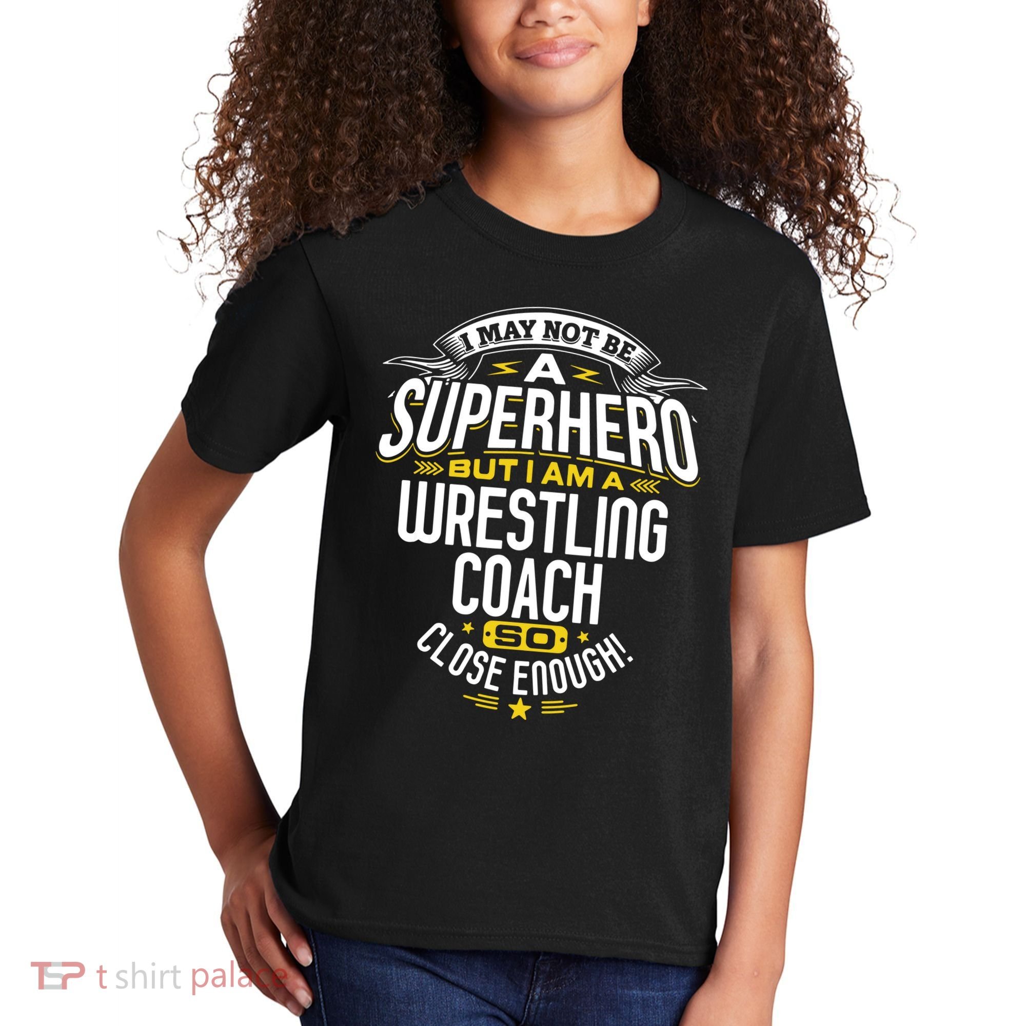 Wrestling Coach Gift Idea Superhero Wrestling Kids T-Shirt