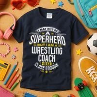 Wrestling Coach Gift Idea Superhero Wrestling Kids T-Shirt thumb 3