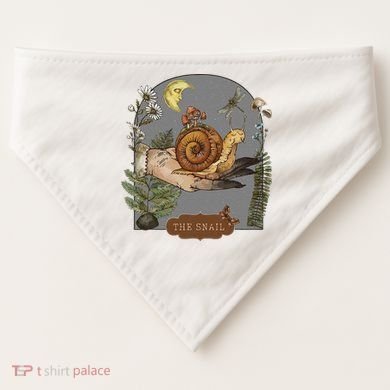 Witchy Cottagecore Goblincore Botanical Aesthetic Snail USA-Made Doggie Bandana
