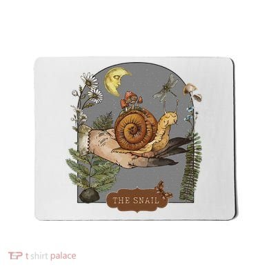 Witchy Cottagecore Goblincore Botanical Aesthetic Snail Mousepad
