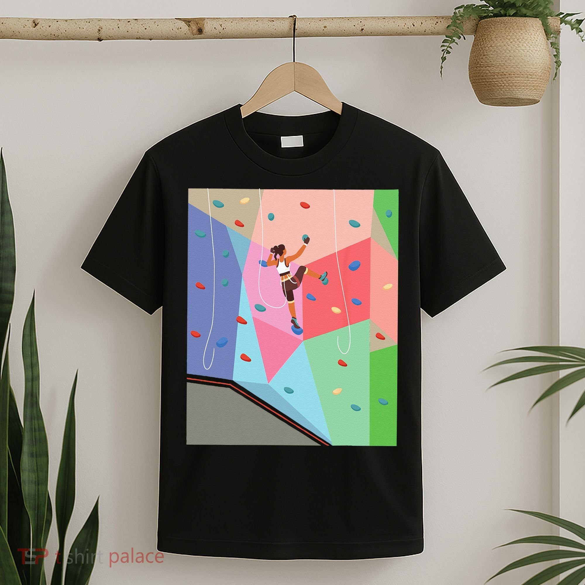 Wall Climbing Girl Rock Climber Indoor Sports Adventure T-Shirt