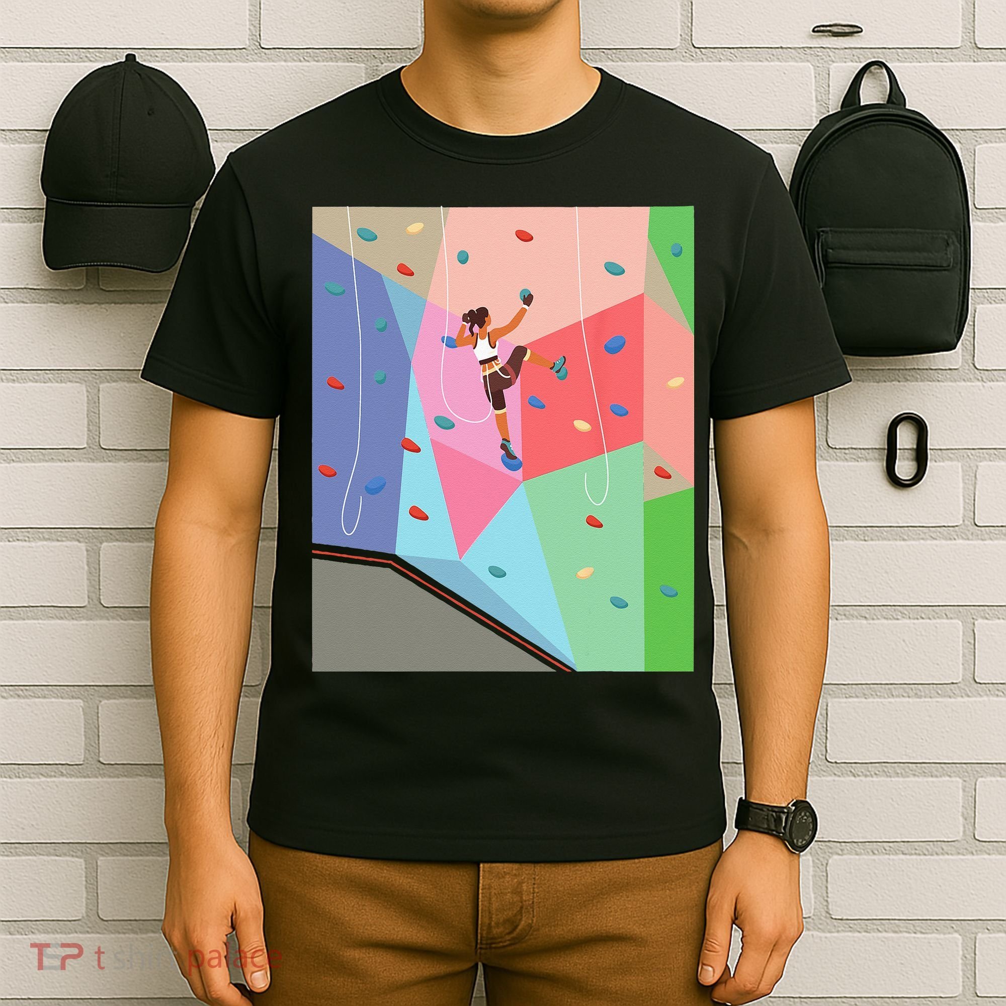 Wall Climbing Girl Rock Climber Indoor Sports Adventure T-Shirt