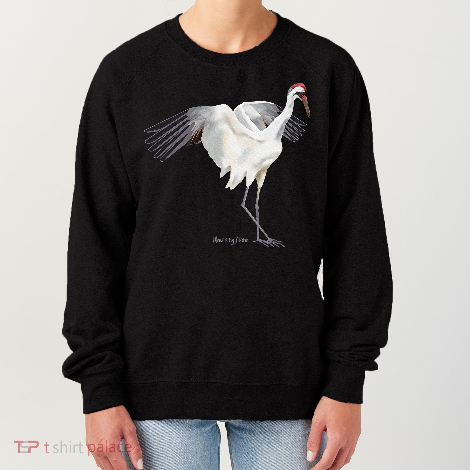 Whooping Crane Graphic Wildlife Bird Watching Women's Sweatshirt