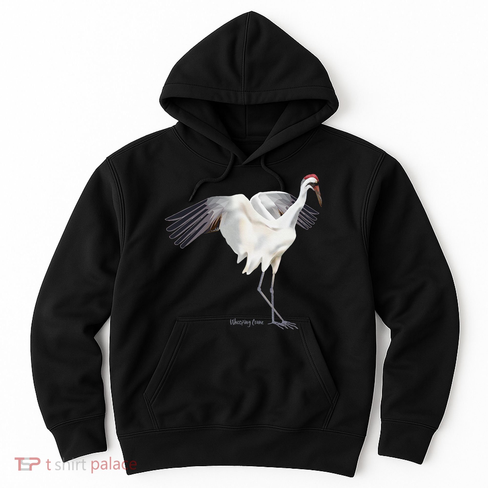 Whooping Crane Graphic Wildlife Bird Watching Hoodie