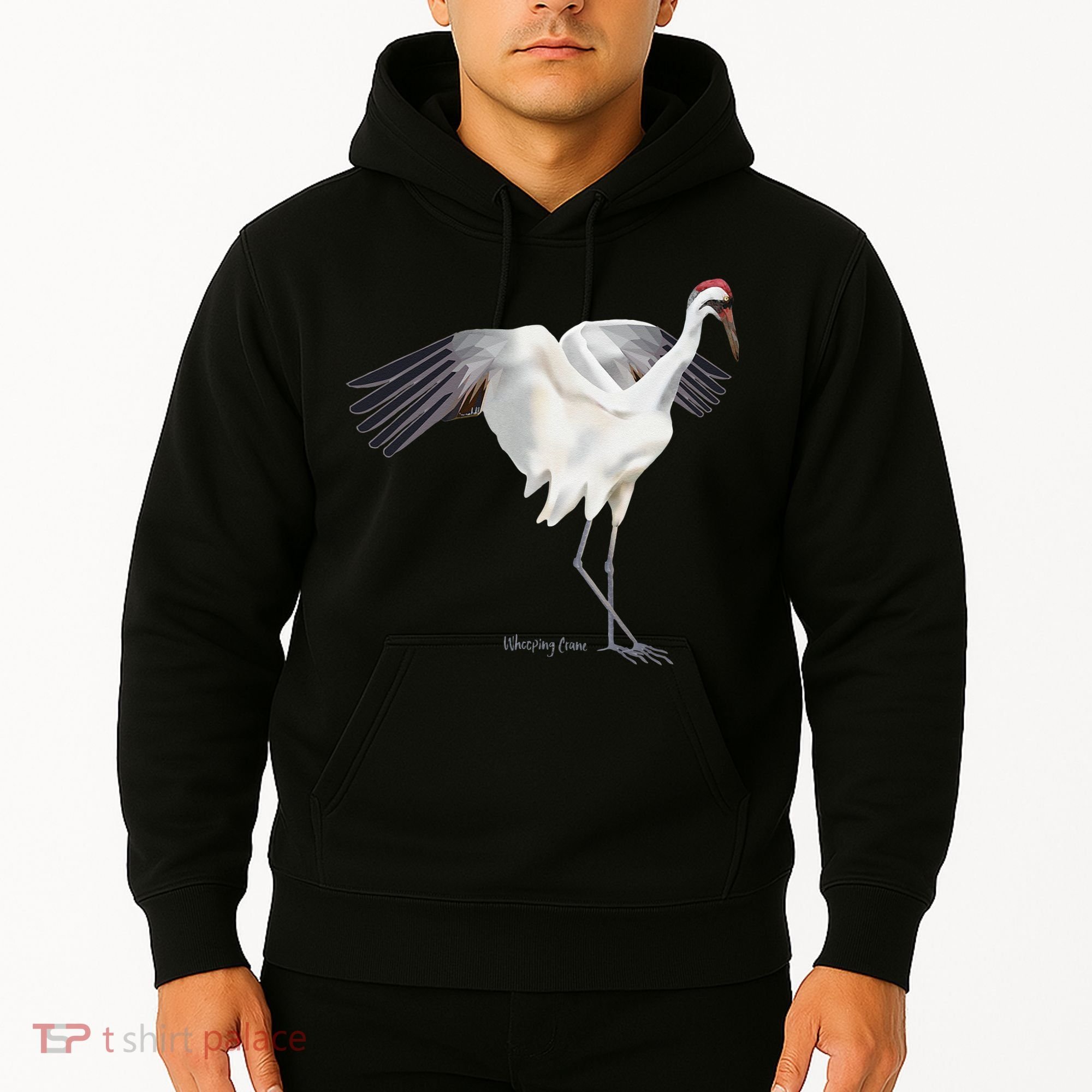 Whooping Crane Graphic Wildlife Bird Watching Hoodie
