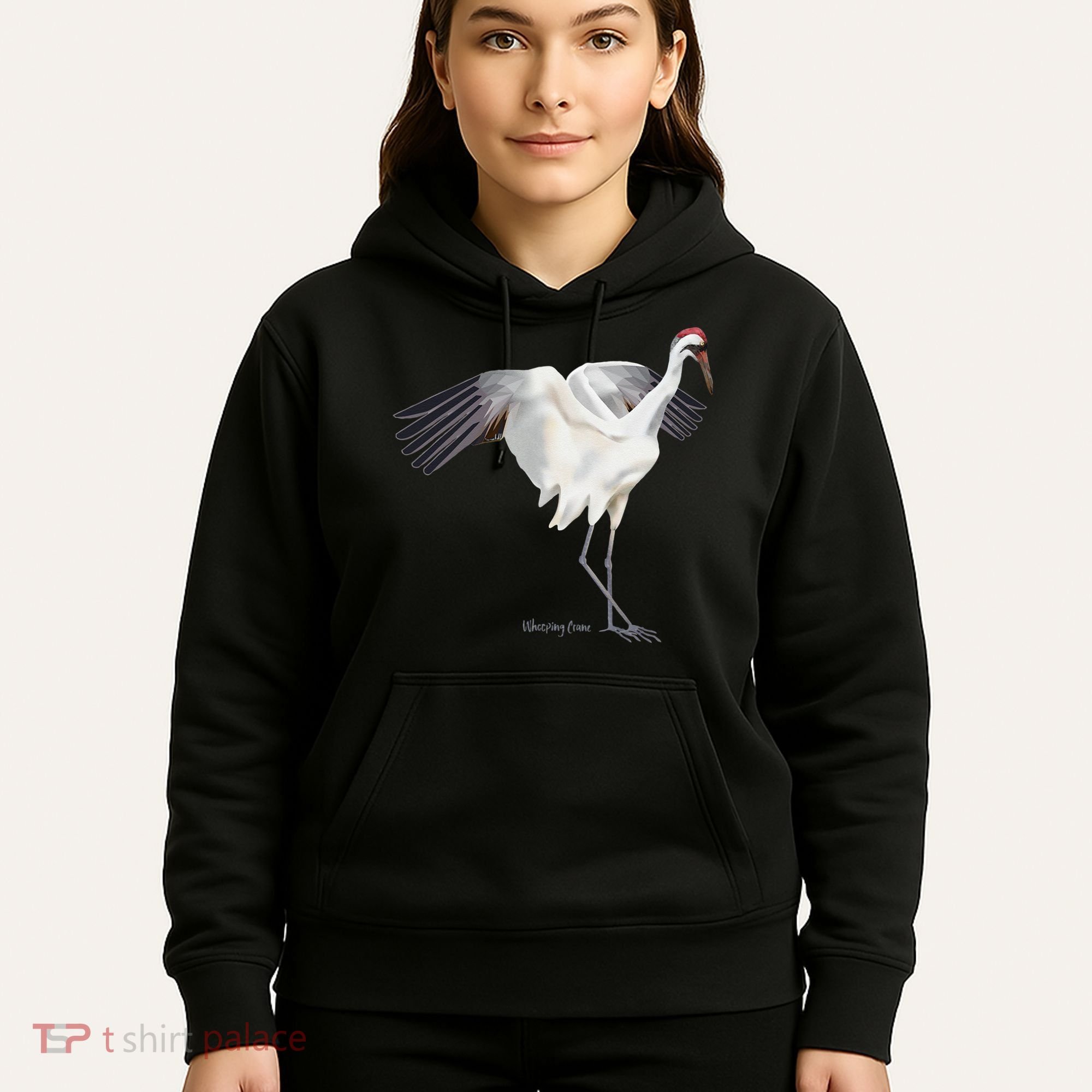 Whooping Crane Graphic Wildlife Bird Watching Hoodie