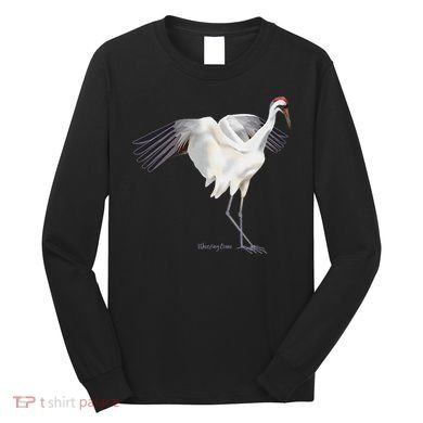 Whooping Crane Graphic Wildlife Bird Watching Long Sleeve Shirt