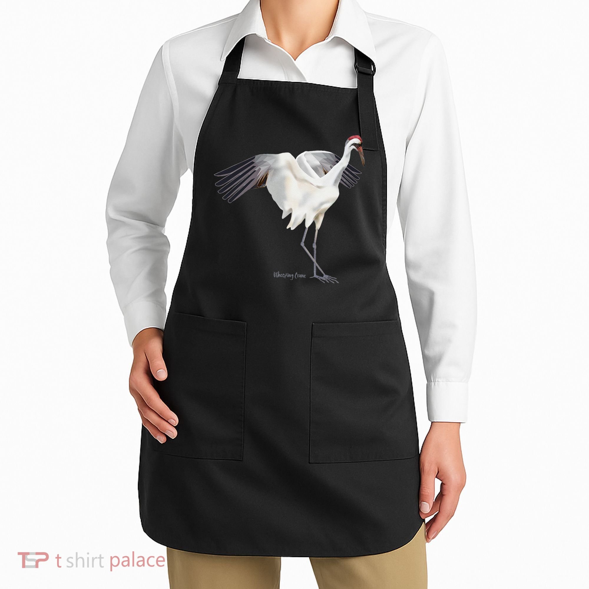 Whooping Crane Graphic Wildlife Bird Watching Apron